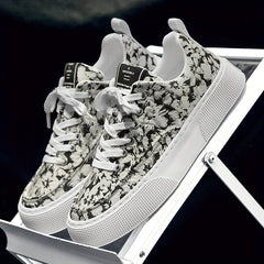 Men's Flowery Skate Shoes Lace up Sneakers