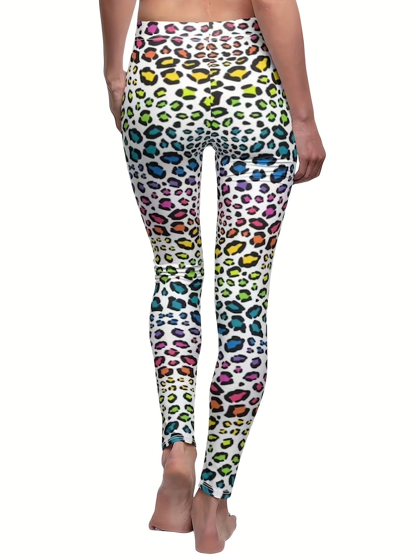 Leopard Print Skinny Leggings Casual Stretchy Leggings