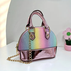 Sequin Shell Handbag Chain Crossbody Bag For Girls