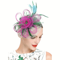 Faux Feather Headband Tea Party Cocktail Piece