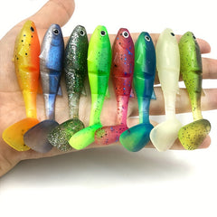 4pcs 6.2in Artificial T Tail Fishing Lures 0.16oz - Soft Wobbler Bait