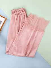 Cozy Contrast Lace Sleep Bottoms