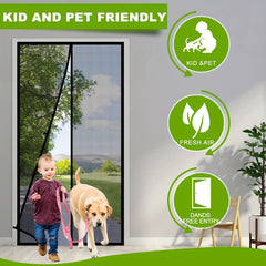 Magnetic Screen Door Fits 84x200cm Doors - Heavy Duty Fiberglass Mesh