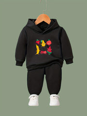 OERYUI 2pcs Fruit Print Hoodies Pants Set Girls Boys Spring Fall Sports