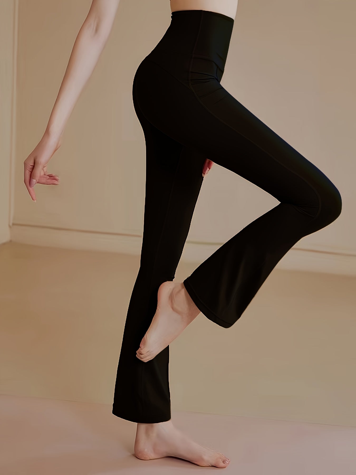 Stretchy High Waist Wide Leg Pants Casual Ankle Length Yoga Sports Pants
