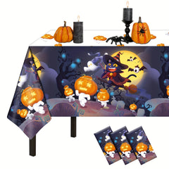 3pcs Disposable Plastic Tablecloth Halloween Party Supplies