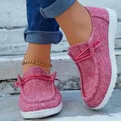 Women's Lace Up Flat Loafers Lightweight Anti-skid Canvas Shoes
