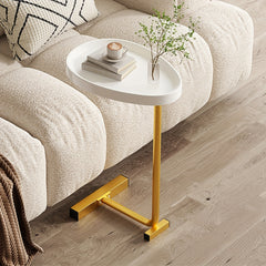 C Shaped Snack Table Portable And Space Saving Coffee Table