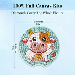 Sheep Cup Mats 2pcs DIY Diamond Painting Car Interior Accesories