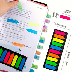 Neon Arrow Sticky Index Tabs, 1200/1600 Pcs