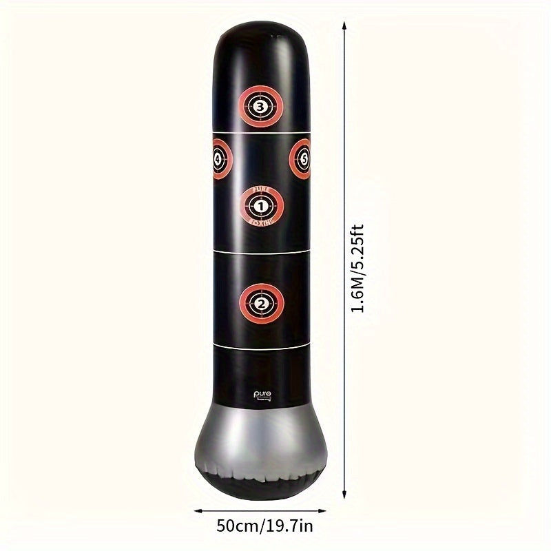 1pc Inflatable Boxing Column 1.6m Boxing Sandbag w/ Inflator