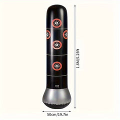 1pc Inflatable Boxing Column 1.6m Boxing Sandbag w/ Inflator
