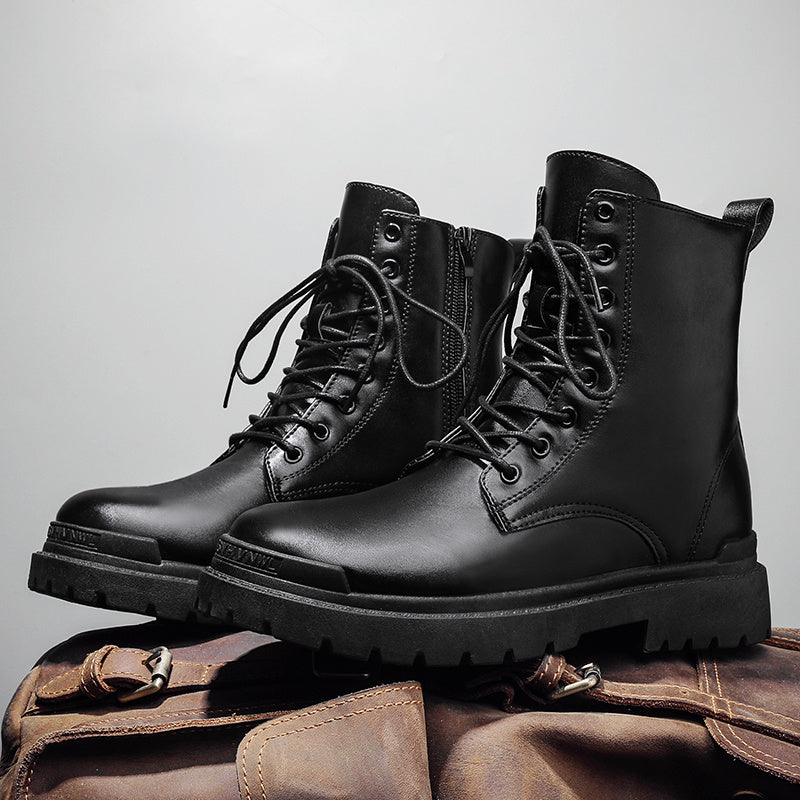 Men's Combat Boots Lace up Walking Shoes