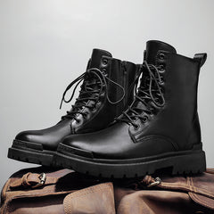 Men's Combat Boots Lace up Walking Shoes