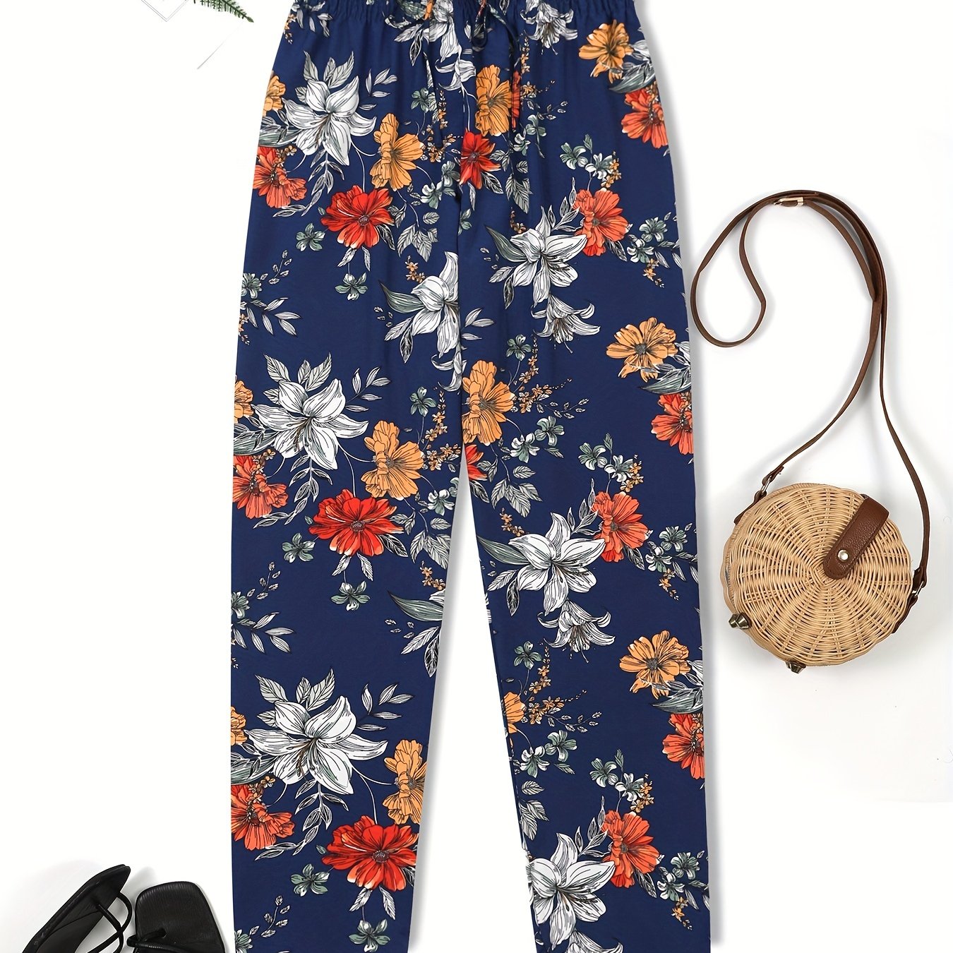 Floral Print Loose Pants for Women