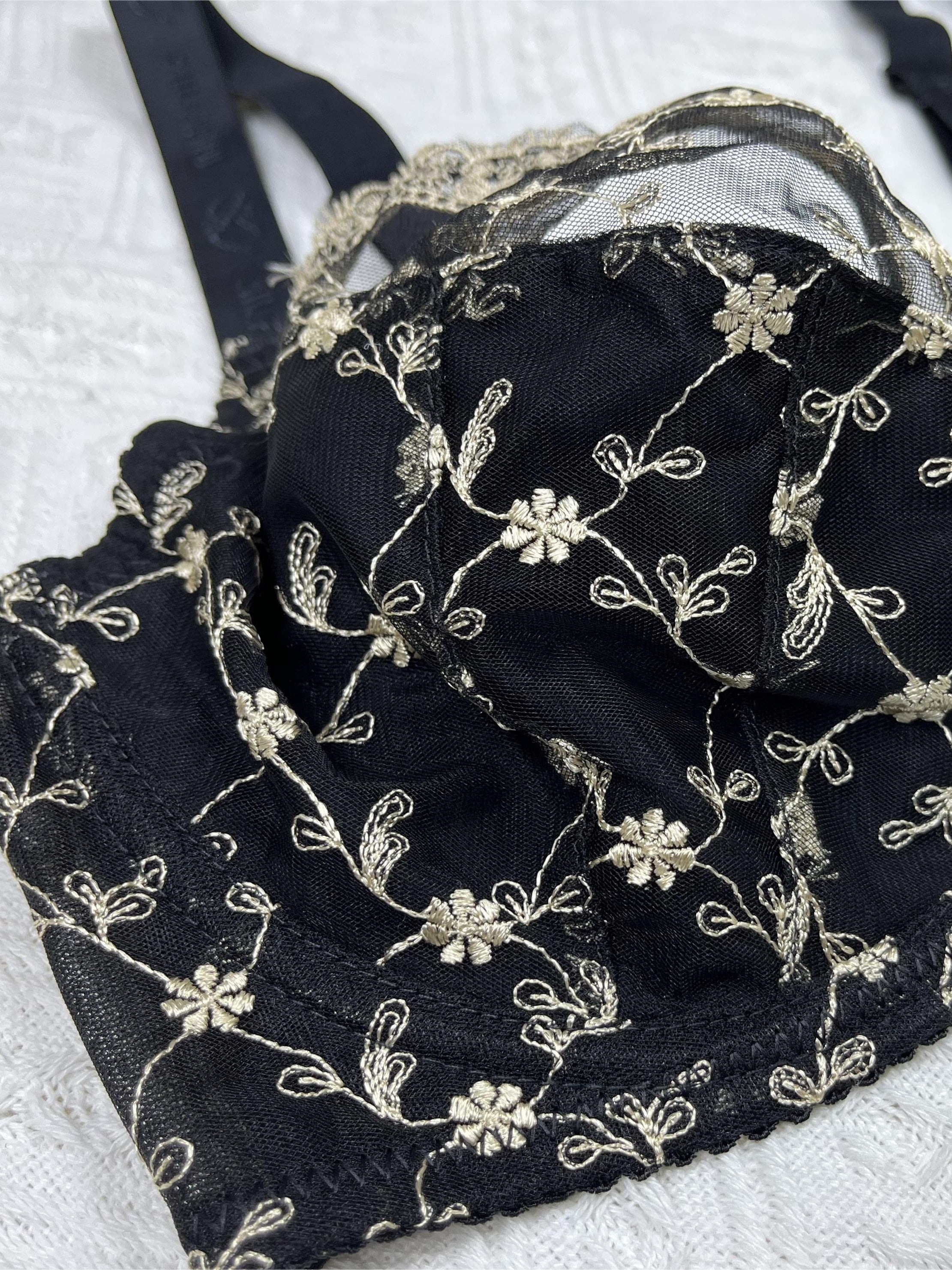 Floral Embroidery Push Up Bra Full Coverage Women's Lingerie