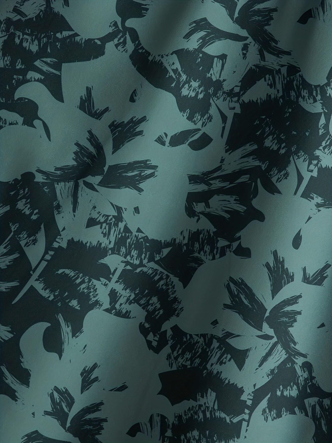 Flower Silhouette Pattern Men's Short Sleeve Hawaiian Shirt