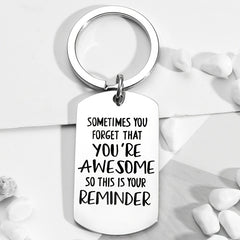 Boys Casual Stainless Steel YOU ARE AWESOME Keychain