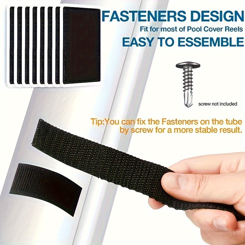 Solar Cover Reel Attachment Kit, 8 Straps & Fastener Tabs