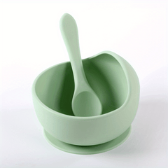 Baby Bowl and Spoon Set for Independent Eating with Silicone Sucker Bowl