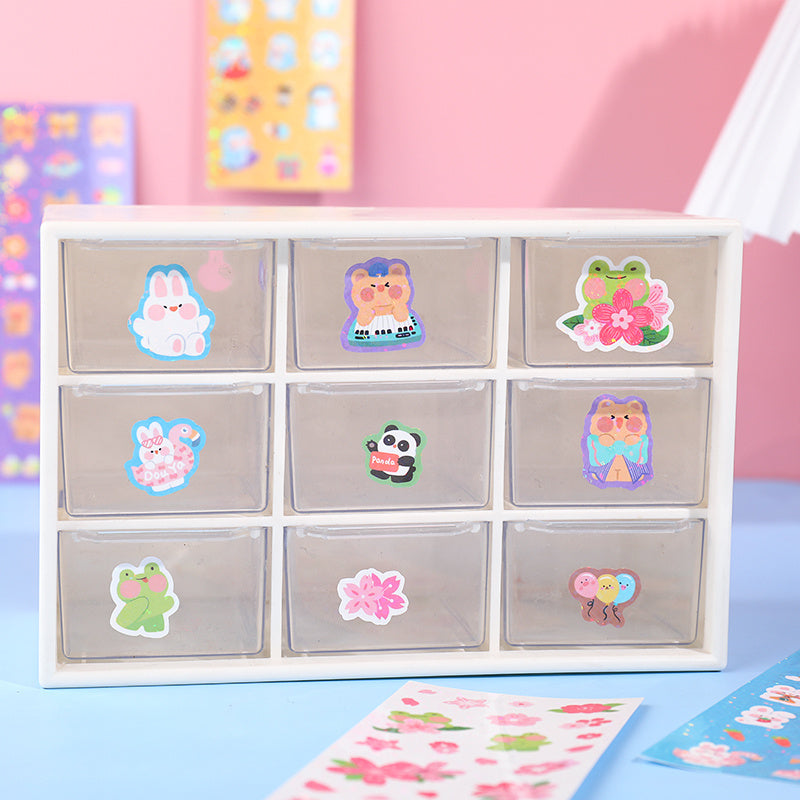 Cute Cartoon Animals Ribbon Sticker Set