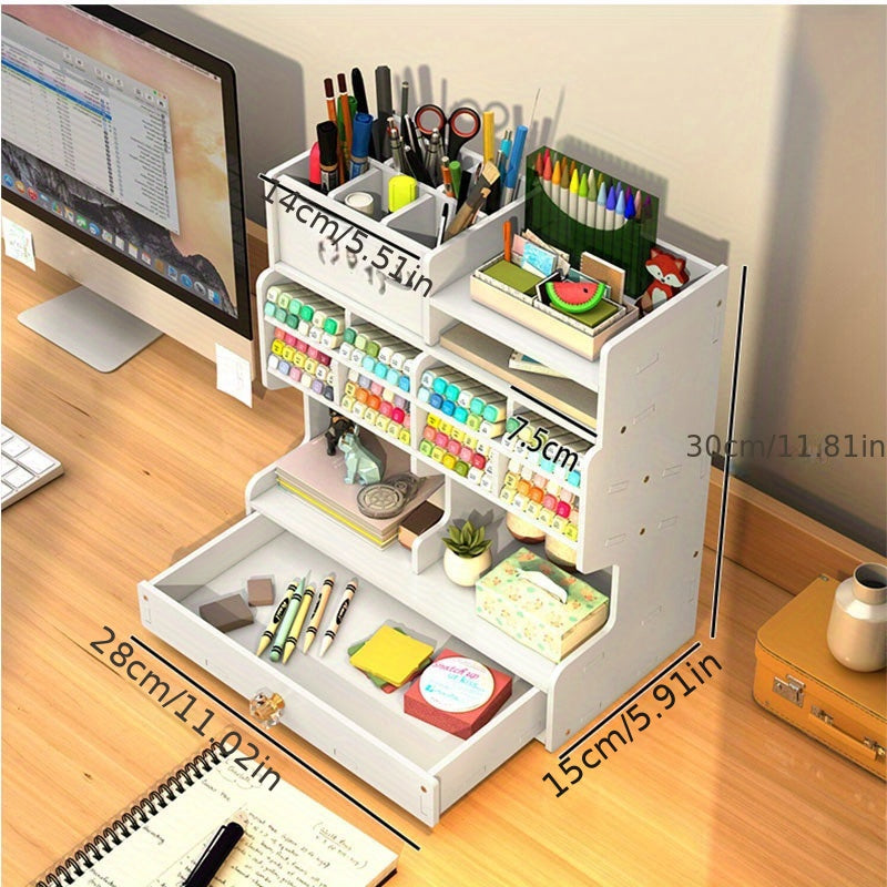 Pen Holder Drawer Office Supplies Stationery Box Storage Rack