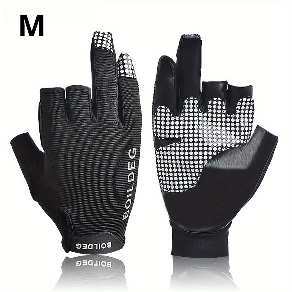1pair Anti Slip 3 Fingerless Fishing Gloves Breathable Outdoor Sports Shore