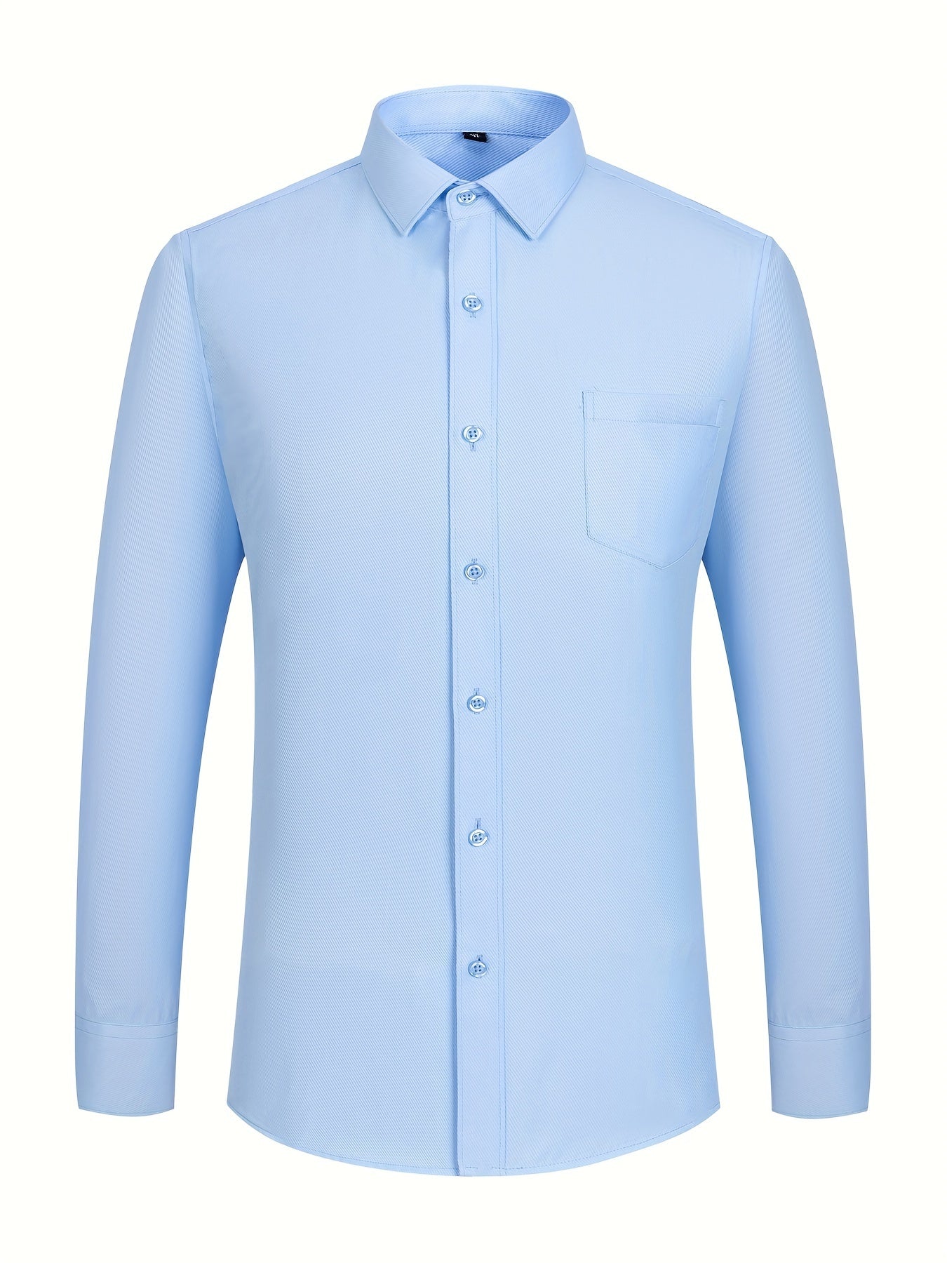 Men's Casual Long Sleeve Shirt with Chest Pocket