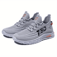Men's Breathable Woven Sneakers Casual Outdoor Lace-up Shoes