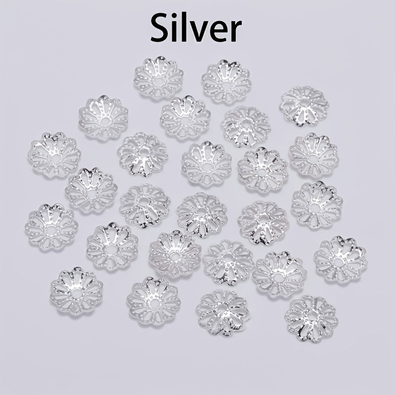 200pcs 0.3" Tassel Caps DIY Flower Spacer Beads for Earrings Bracelets