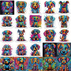 50pcs Colorful Doodle Puppy Cartoon Stickers for Laptop Bike Car Motorcycle