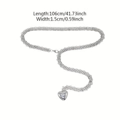 Punk Metal Heart Pendant Belly Chain Hip Hop Decorative Belt Dress Girdle