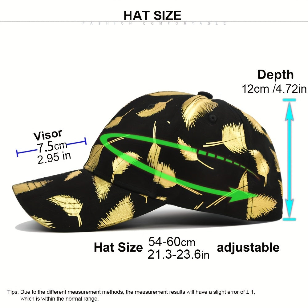 Leaf Hot Stamping Baseball Cap Adjustable Couple Sun Hats