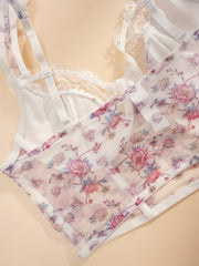 Floral Print Cami Corset Bustier Lace Body Shaper