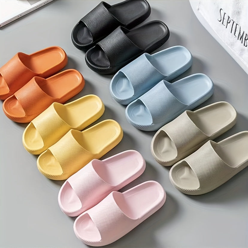 Women's Platform Pillow Slides Open Toe Non Slip Slippers