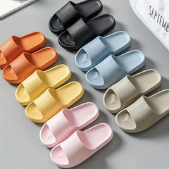 Women's Platform Pillow Slides Open Toe Non Slip Slippers
