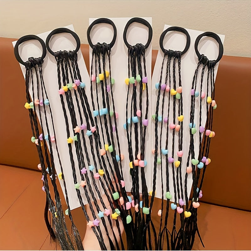Children's Wig Hair Tie Braid Hair Elastic Sweet Braid Girls