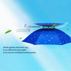 2pcs Double Layer Umbrella Hat Adjustable UV Protection Fishing Umbrella