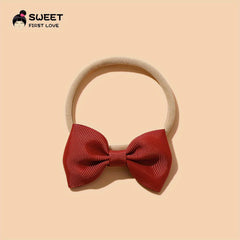 Baby Girls Sweet Bowknot Headband Soft Nylon Elastic Hairband