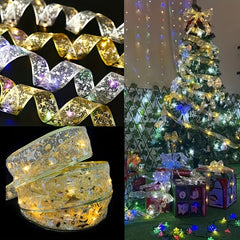 10 Lights LED Bouquet Christmas Ribbon Lights Colorful Flashing String Lights