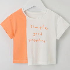 Baby Boys Block Letter Short Sleeve Tees for Summer