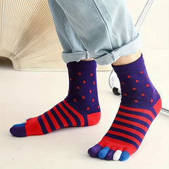 Men's Split Toe Tabi Socks Crew Novelty Anti odor Sweat Absorption
