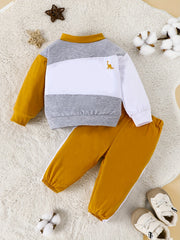 Baby's Casual 2pcs Block Stitching Sportswear Set