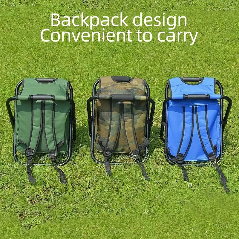 Portable Outdoor Camping Stool with Zipper Pocket & Ice Pack