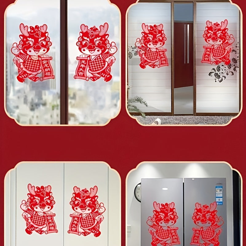 Electrostatic Flocking Zodiac Stickers - Year Of The Dragon