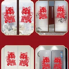 Electrostatic Flocking Zodiac Stickers - Year Of The Dragon