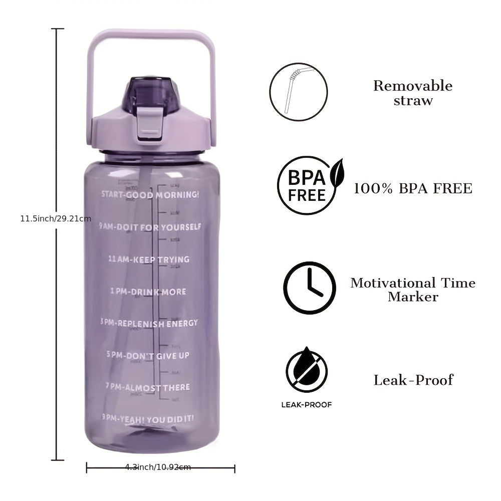 70oz Portable Transparent Fitness Water Bottle Leak Proof