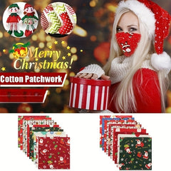 12pcs Cotton Christmas Cloth Set DIY Patchwork Pure Cotton Christmas Deco