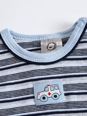 Baby Boy's Striped Romper Long Sleeve Sports Romper