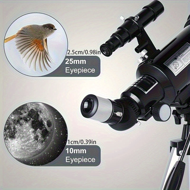 AFTERWAVE Beginner Telescope with Tripod & Finder Scope 70mm Lens